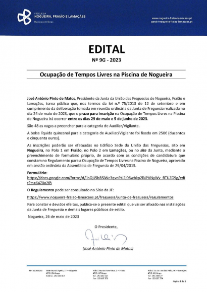 OCUPA&Ccedil;&Atilde;O DOS TEMPOS LIVRES NA PISCINA DE NOGUEIRA 2023